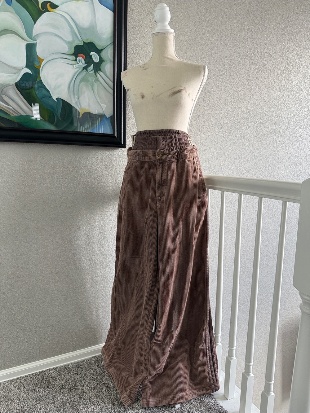 Adidas Corduroy SST Oversized Pants Earth Strata Khaki Size L